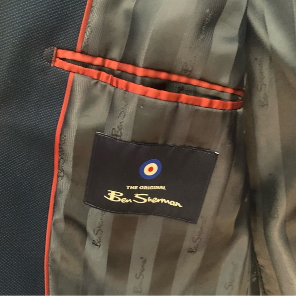 BEN SHERMAN Burge Bi-Stretch Two-Button Notch Lapel Blazer Sport Coat Blue - Picture 8 of 15